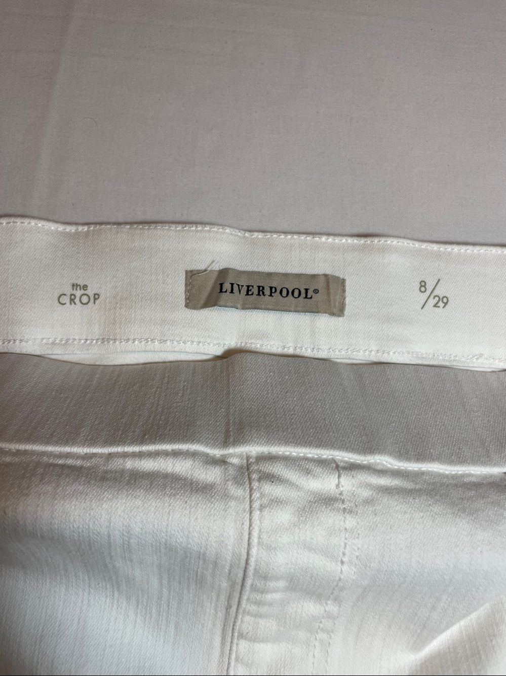 Liverpool White Crop Pants. - Picture 3 of 6